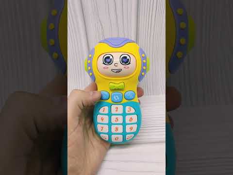 Интерактивный телефон игрушка развивающий музыкальный с изменяющимся лицом и кнопками для малышей, видео 1