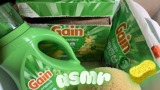 ASMR- sponge squeezing with only gain products 💚