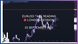 Tape Reading 🔴 EURUSD | London Session | 23 September 2024