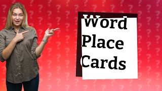 Does Word have a template for place cards?