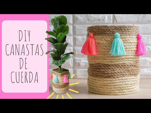 ✨Cómo HACER CESTAS de YUTE 🧵(Fácil y RÁPIDO) 