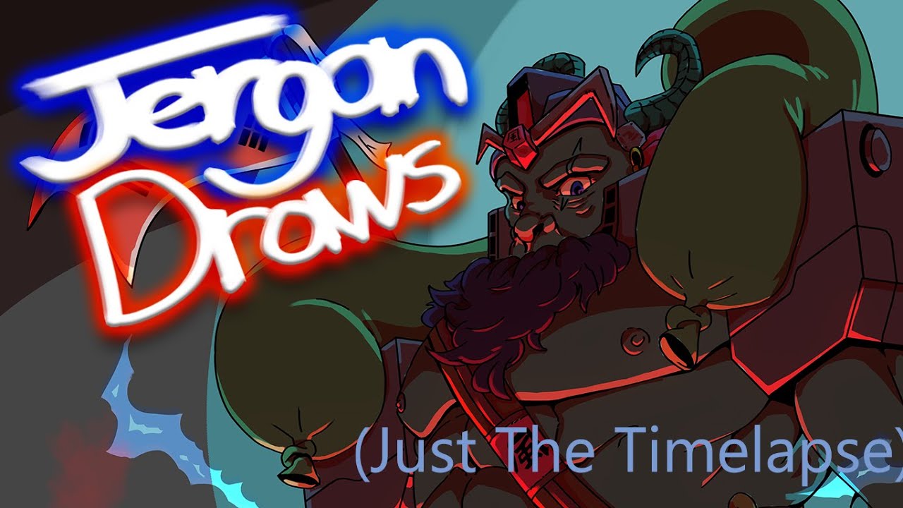 Jergan Draws: Japanese God Suited in Gundam Armor Poster | Just The Timelapse 2