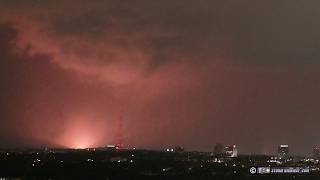 Numerous power flashes over Kansas City during severe thunderstorms