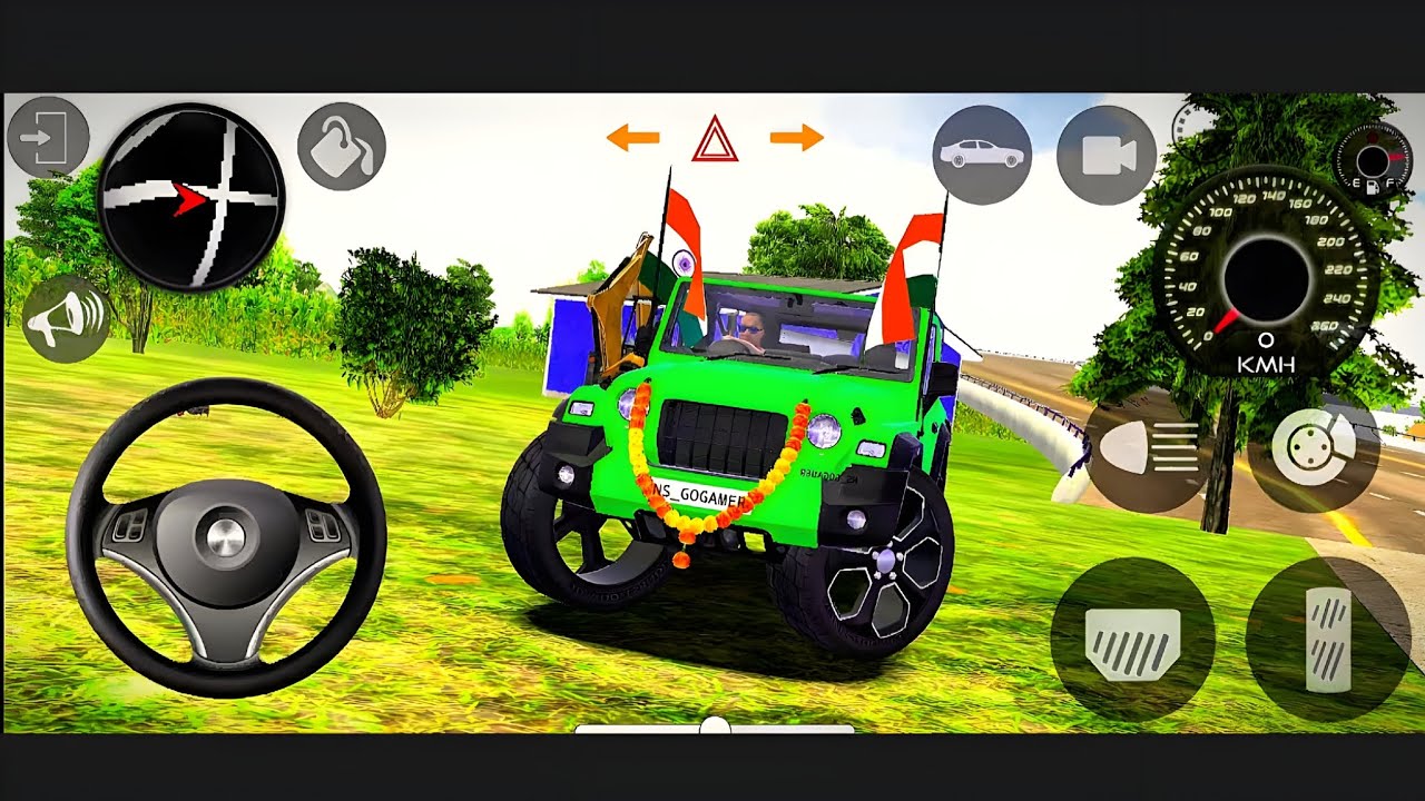 Modified Mahindra⚠️✅Thar Car Games: Indian Car (Thar wala game) Car Game: AndroidGameplay green thar