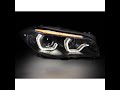 2 phares xenon bmw serie 5 f10 f11 angel eyes led 1013 look iconic  noir