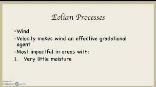 Eolian Processes Introduction
