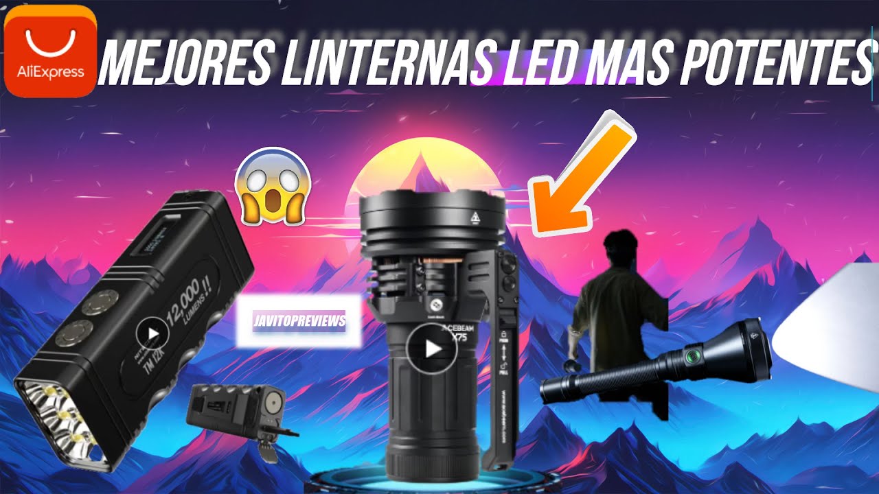 🔦¡TOP 3 MEJORES LINTERNAS MAS POTENTES y recargables de Aliexpress en 2026! 🌟✅