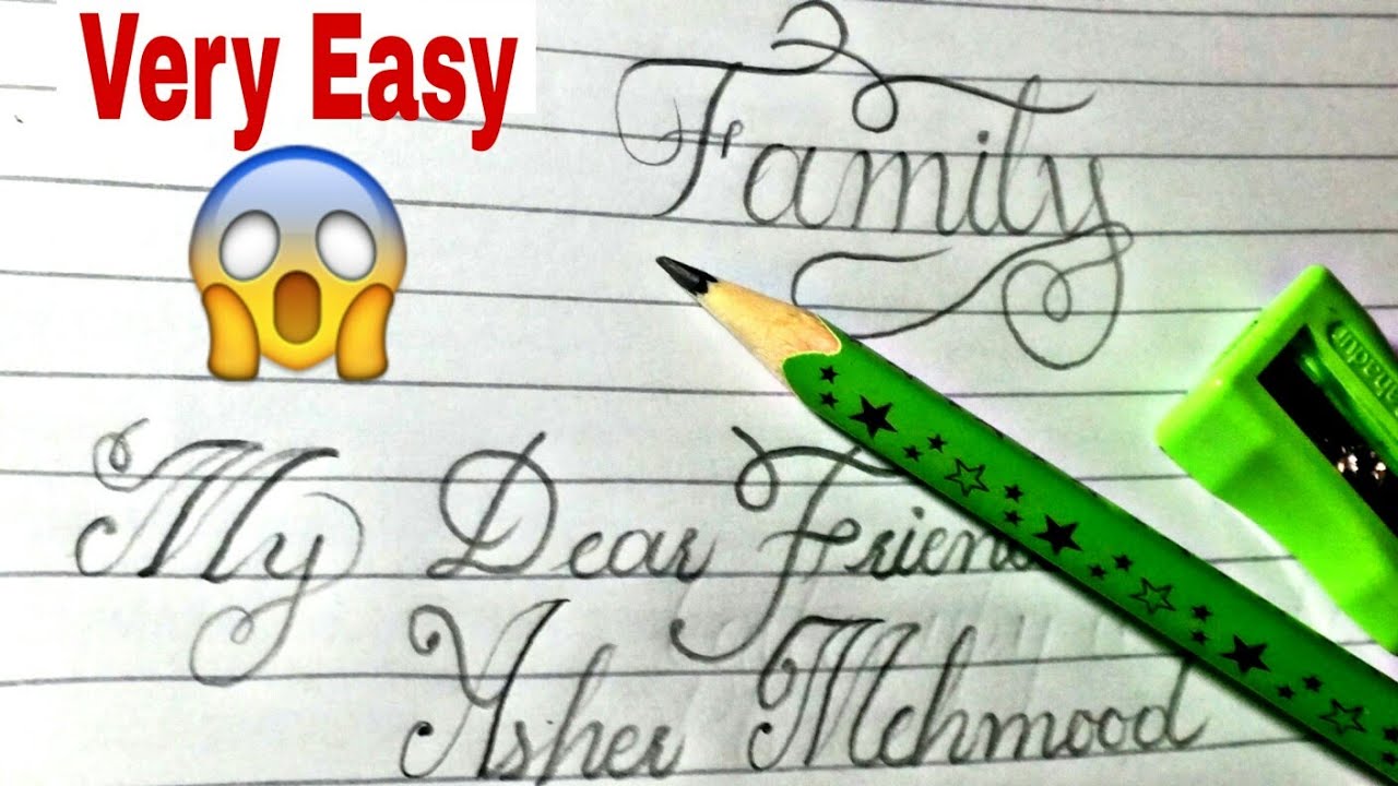 Calligraphy With Pencil Step By Step | Led Pencil Writing - YouTube