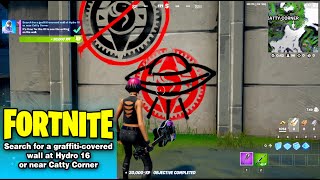 Search For A Graffiti Covered Wall At Hydro 16 Or Near Catty Corner In Fortnite Chapter 2 Season 7 Youtube