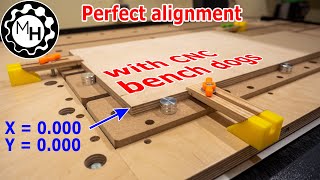 How to acheive perfect alignment and repeatability at the CNC router (with bench dogs)