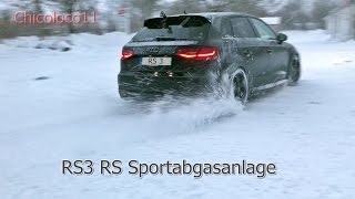 Audi RS3 is drifting in snow *Audi Sound Sport exhaust*