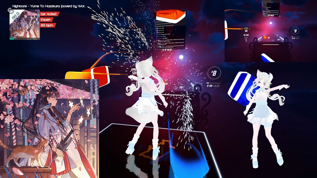 [비트세이버] 꿈과 벚나무 (夢と葉桜) / 아오키 겟코 (오타밍 Cover) [Expert]