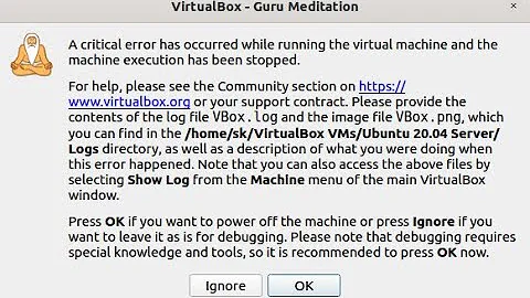 Virtual Box Guru Meditation Critical Error [Solved]