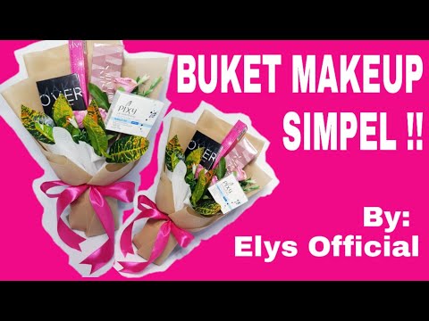 Cara Buat Buket Make-Up Skincare Tema Baby Pink. 