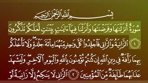 جزء 18 من القران الكريم/ سورة النور بصوت الشيخ ماهر المعيقلي.