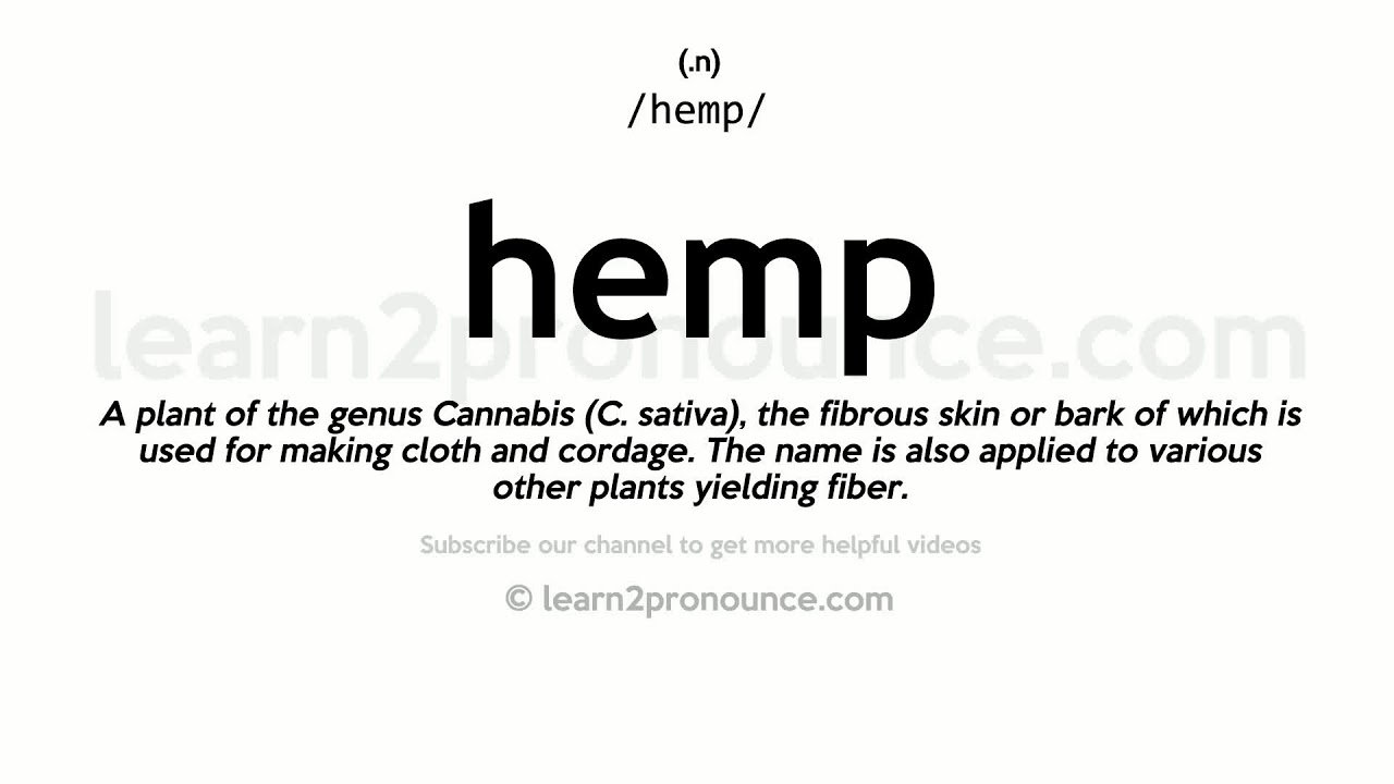 Pronunciation of Hemp Definition of Hemp YouTube