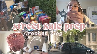 street sale prep || crochet vlog 🧶