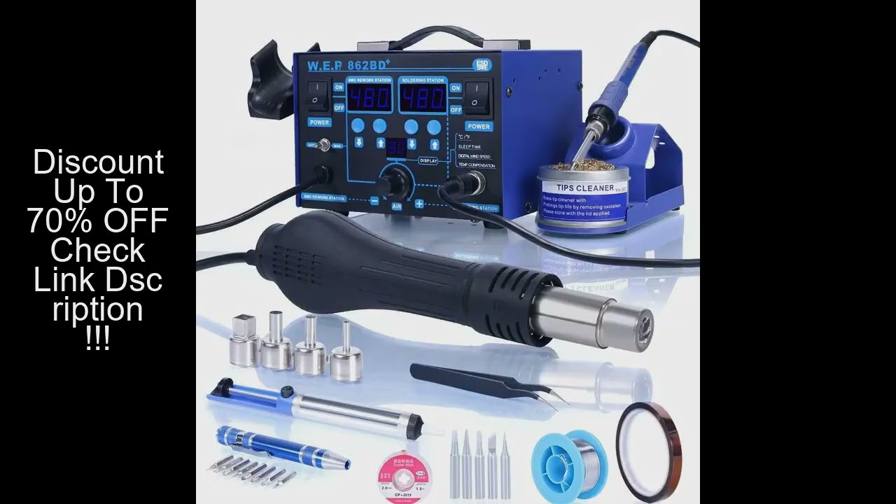 WEP 862BD+ Visible Adjustable Temperture Air Volume BGA Rework Station Hot Air Soldering Station SMD