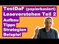 Leseverstehen Teil 2 im papierbasierten TestDaF - Aufbau/Tipps/Beispiel