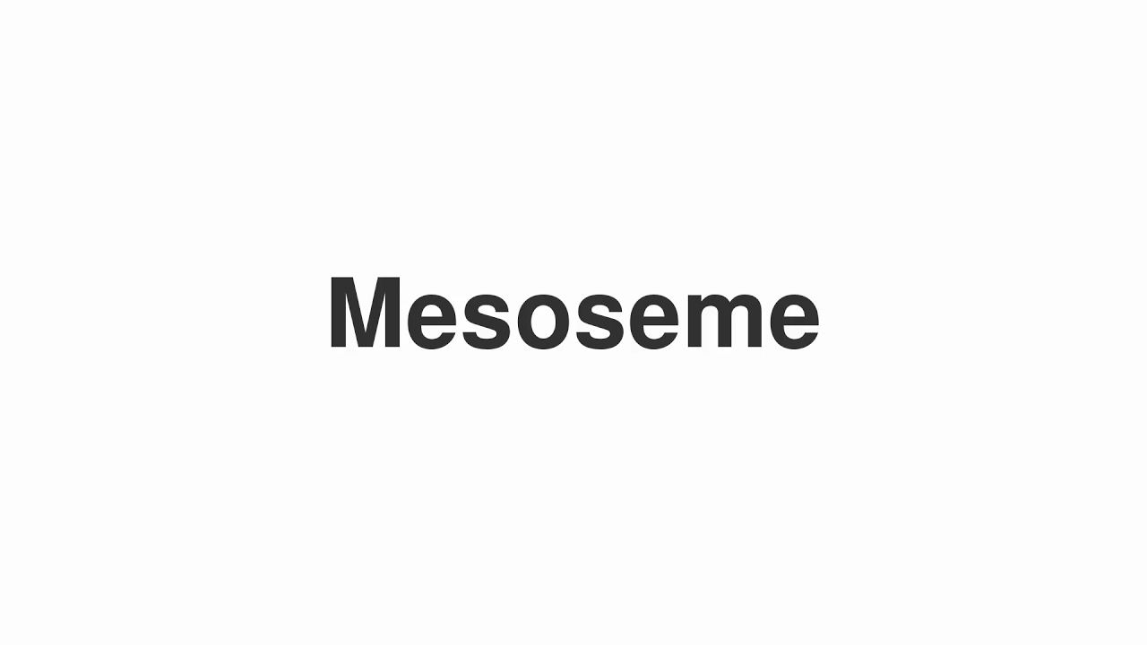 How to Pronounce "Mesoseme"