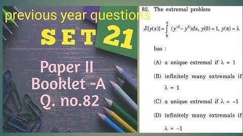 MH SET-21 Mathematical science, Calculus of variation question,Q.no.82, booklet -A
