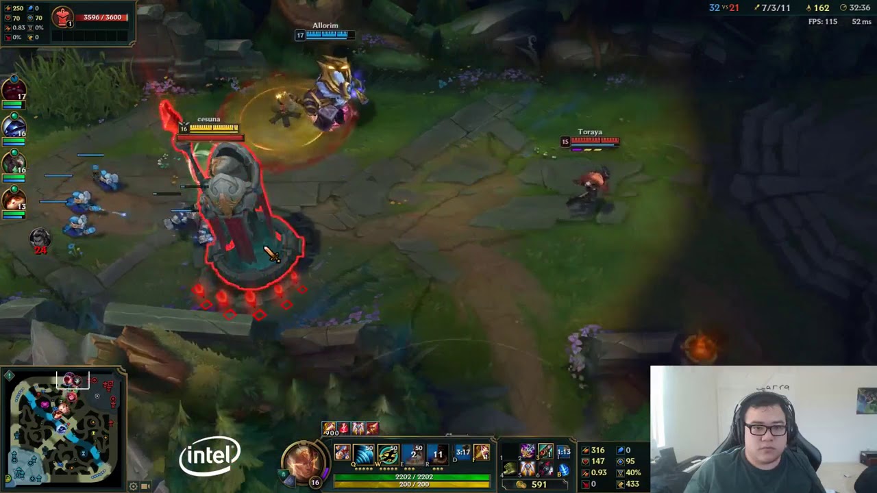 Hanbot Xerath ults on Scarra stream