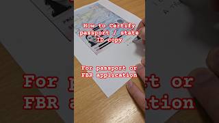 How to certify passport copy for FBR or Passport Application.