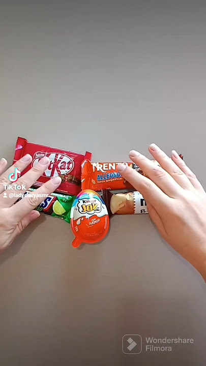 ASMR abrindo chocolates diferentes Kinder Joy | Nutella | Snikers | Trento | KitKat #asmr #chocolate