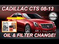 How To Change the Oil &amp; Filter On A Cadillac CTS 2008-2013 Sedan, Coupe &amp; Wagon 3.0 3.6 V6 5W-30 AWD