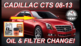 How To Change the Oil &amp; Filter On A Cadillac CTS 2008-2013 Sedan, Coupe &amp; Wagon 3.0 3.6 V6 5W-30 AWD