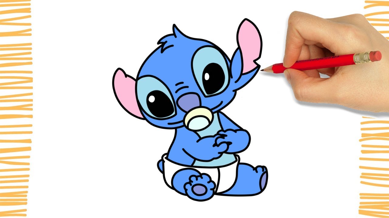 Como desenhar o BEBÊ STITCH I Fácil ( Passo a Passo ) 