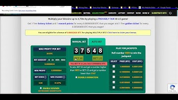 Freebitcoin Hi Lo Strategy Video 1of2