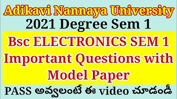 AKNU Bsc Electronics sem 1 important model paper VSK