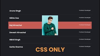 Team List Hover Effect Using Html & Css | Responsive