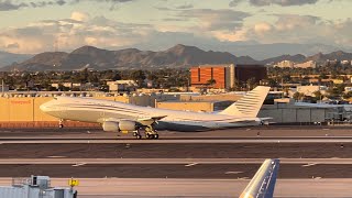 Ultra rare catch | Qatar Amiri Flight 747-8i (A7-HBJ) takeoff from Phoenix. [4K 60].