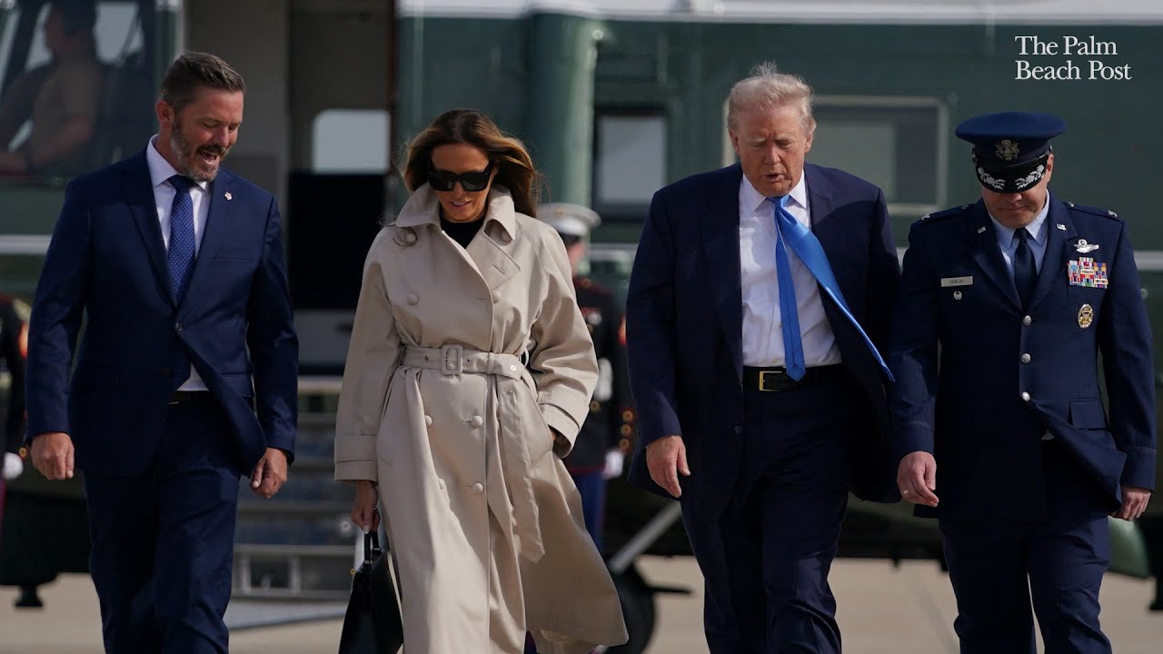 Donald Trump departs DC for Pope Francis' funeral aboard Air Force One with first lady Melania Trump