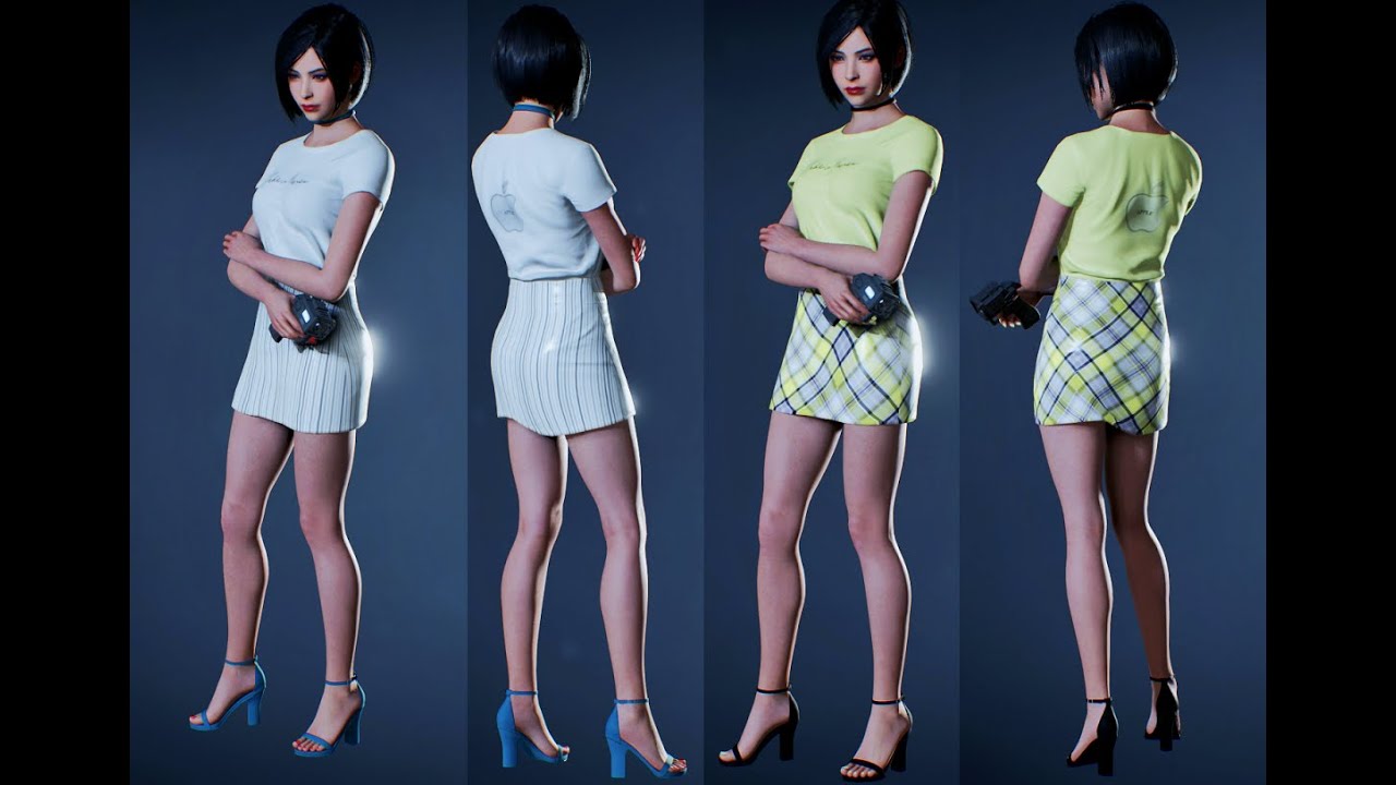Resident evil 2 remake mod ada t-shirt with skirt outfit