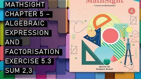 CBSE/Class 8th/Mathsight /Chapter 5-Algebraic Expression And Factorisation/Exercise 5.3/ sum 2 and 3