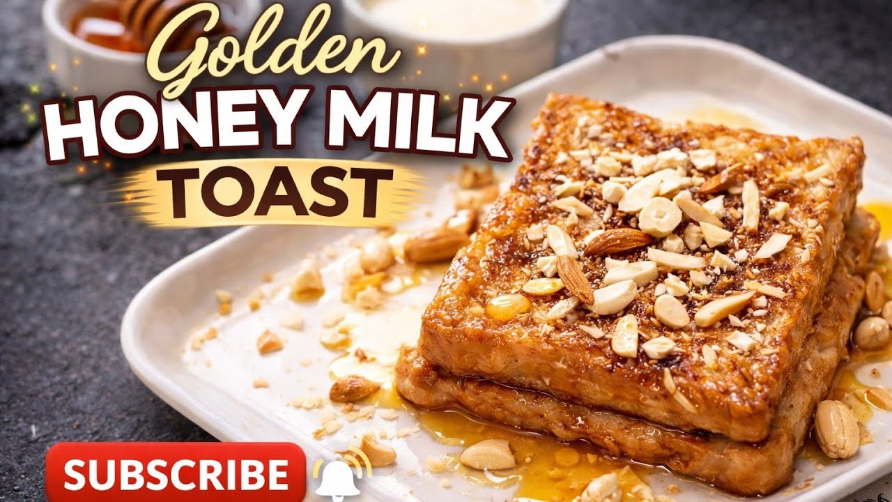 Golden Honey Milk Toast Recipe | Easy Breakfast | Healthy, Tasty & Quick | Must-Try Café Style Toast