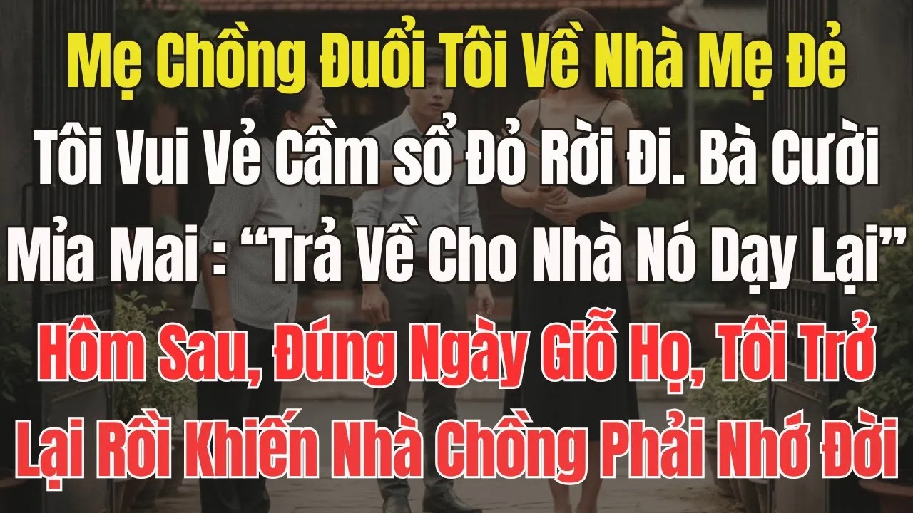 Mẹ chồng Đuổi Tôi về ngoại, Tôi Vui Vẻ Cầm Sổ đỏ rời đi. Ngày giỗ họ, Tôi Khiến Cả Nhà Chồng Nhớ Đời