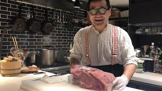 【和牛肩ロース肉磨き】格之進オンライン肉会で使うお肉を、肉おじさん自ら肉磨き！