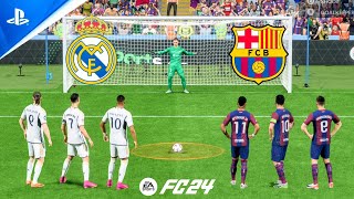 FC 24 | Ronaldo Haaland Mbappe vs Messi Neymar Lewandowski | Madrid v Barca | Penalty Shootout - PS5