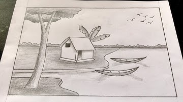 Hướng dẫn vẽ tranh phong cảnh bằng bút chì | How to draw simple scenery with pencil