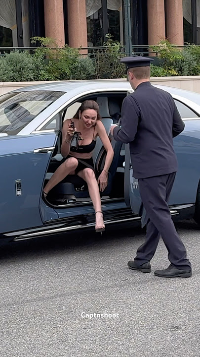 SEXY MODEL ARRIVING IN ROLLS ROYCE SPECTRE #monaco #supercars #shorts #viral #trending #foryou #fyp