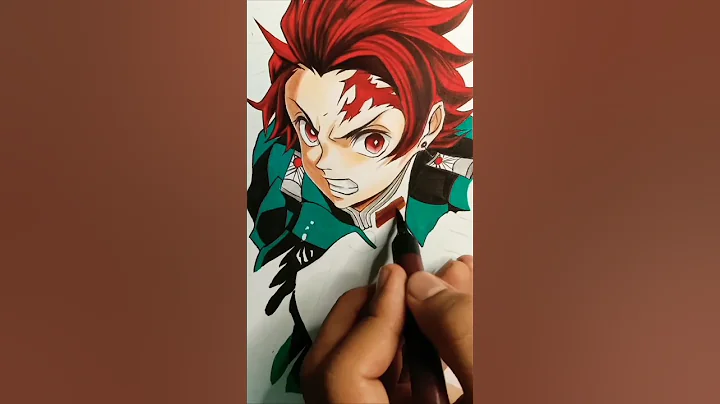 Tanjiro kamado 🥶 complete drawing 😌 #shorts #viral