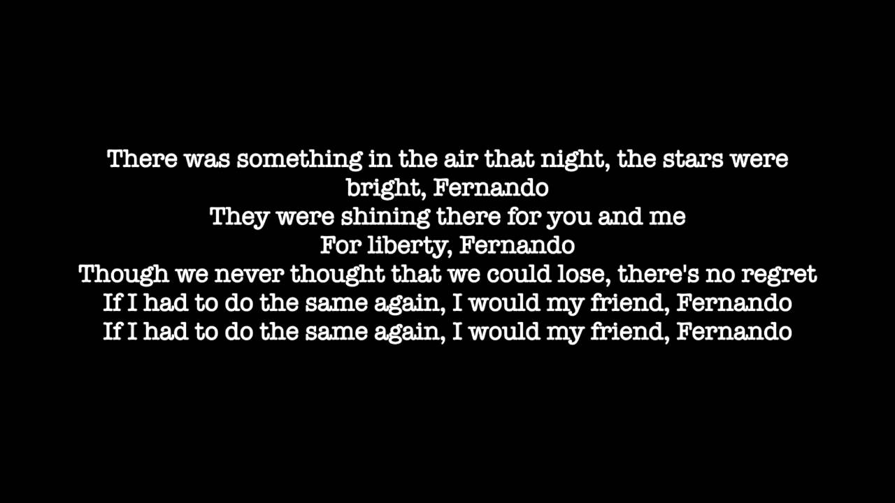 Fernando [lyrics] YouTube