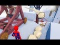 БИТВА КАТАПУЛЬТ В HUMAN FALL FLAT | пластилиновые герои Володя Человек Паук и Железный Человек