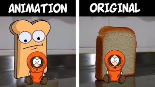 Bread falls on Kenny animation vs original