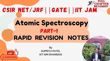 Atomic Spectroscopy Short Notes (Part-1)||GATE||CSIR NET/JRF||IIT JAM||CUET PG