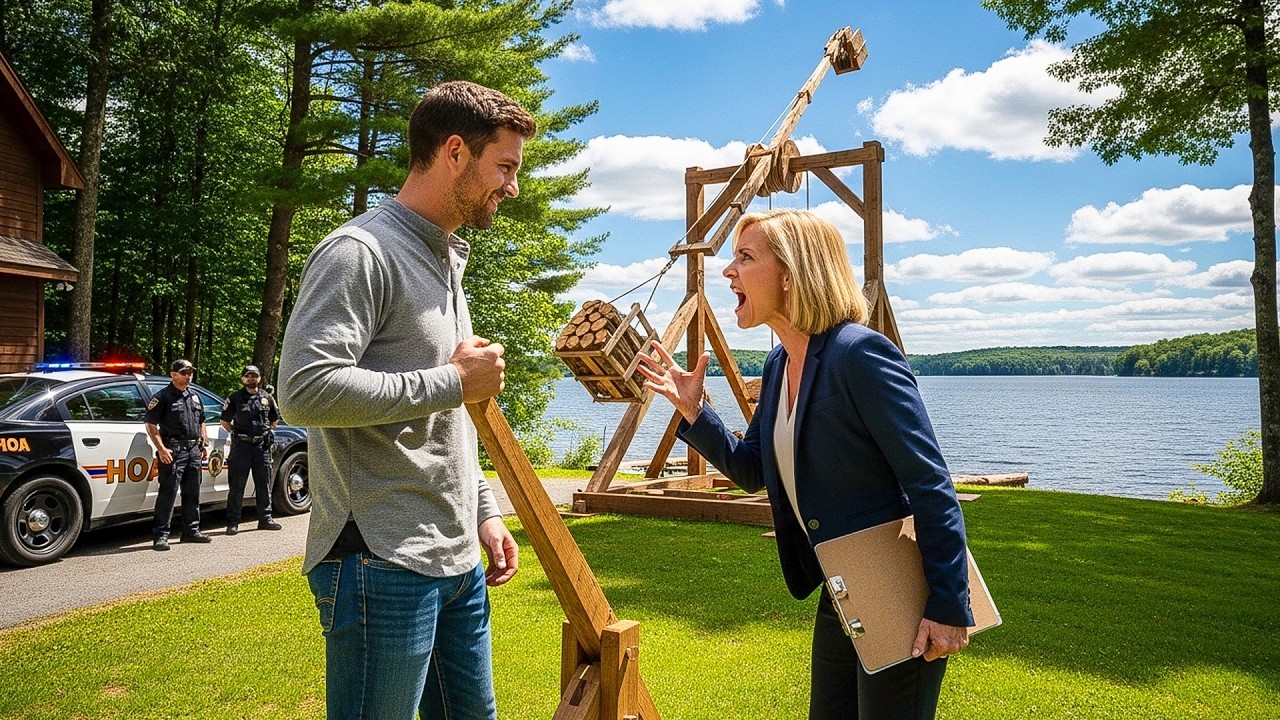They Fined Me for Improperly Stored Firewood, So I Built a Trebuchet and Launched the Logs In Lake!